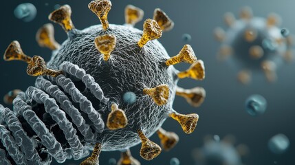 Aufkleber - Microscopic interaction of hmpv virus with res standard in laboratory environment a detailed scientific examination