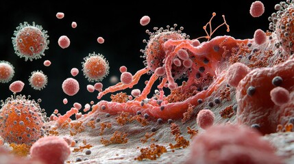 Aufkleber - Microscopic interaction of hmpv virus with res standard in laboratory environment a detailed analysis