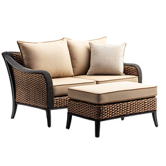 Wall Mural - patio furniture advertisement isolated on white background full depth of field