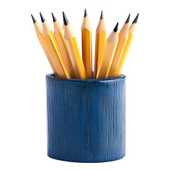 Wall Mural - pencil holder advertisement isolated on white background full depth of field