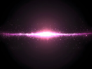 Wall Mural - Abstract Pink Light Streaks Across a Dark Background with Sparkling Particles