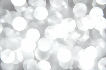 Wall Mural - Abstract white bokeh background creates a soft, dreamy, and ethereal mood with blurred lights.