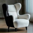© Svetlana - elegant, luxurious black and white modern mid-century style back chair in interior design