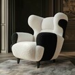 © Svetlana - elegant, luxurious black and white modern mid-century style back chair in interior design