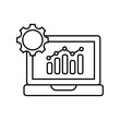 © pixel Btyess - Analytic line icon with white background vector stock illustration