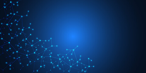 Poster - Molecular structure and genetic engineering, molecules DNA, neural network, scientific research. Abstract background for innovation technology, science, healthcare, and medicine