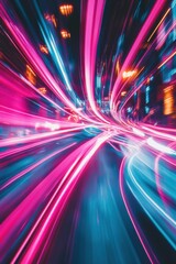 Wall Mural - neon cityscape: a symphony of light and speed