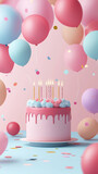 birthday car with vinyl illustration background