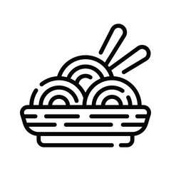 Wall Mural - Perfectly designed icon of noodles bowl in modern style, chinese food vector