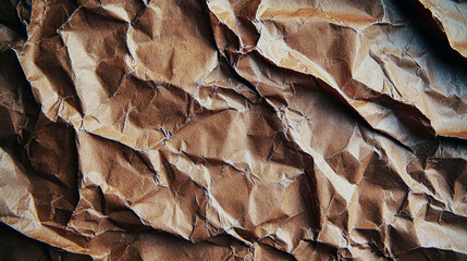 Poster - Crumpled Brown Paper Texture: Vintage Grunge Background for Design