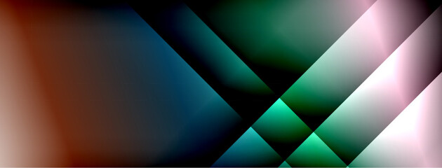 Poster - Dynamic shadow lines with gradient colors geometric background