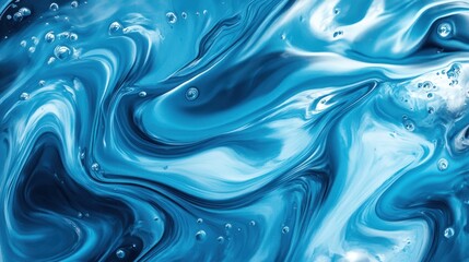 Poster - Abstract blue background with dynamic shapes and flowing patterns.