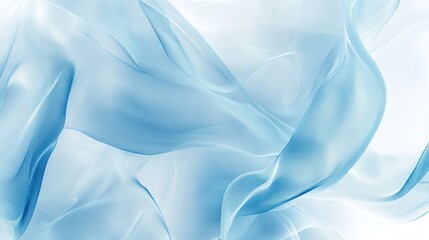 Poster - Artistic light blue pattern with overlapping shapes and delicate contrasts, ideal for creative projects, on solid white background.