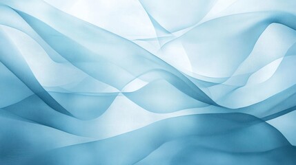 Poster - Artistic light blue pattern with overlapping shapes and delicate contrasts.