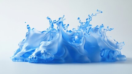 Poster - Blue water splash isolated on a clean white background, on solid white background, single object.