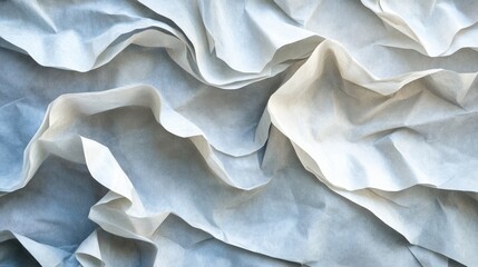 Poster - Crumpled light blue paper background with visible folds and texture for a rustic look.