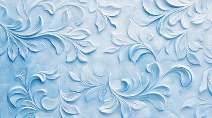 Poster - Embossed blue texture with raised patterns, providing a tactile and sophisticated look, on solid white background.