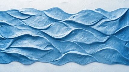 Poster - Embossed blue texture with raised patterns, providing a tactile and sophisticated look, on solid white background.
