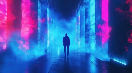 Poster - Futuristic blue gradient with neon tones and sharp transitions for tech themes.