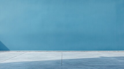 Poster - Minimalist blue background with a smooth surface and no distractions.