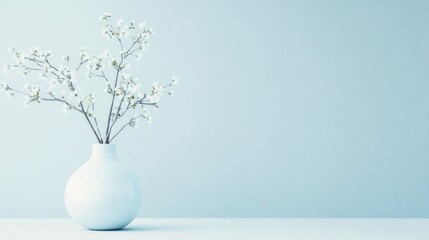 Poster - Pale blue background with soft color variations, creating a soothing and inviting atmosphere, on solid white background.