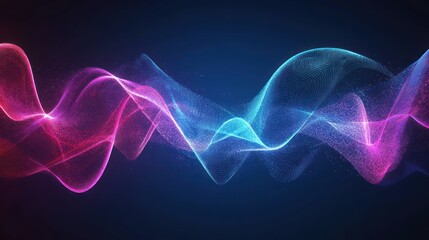 Poster - Abstract communication with flowing neon line designs.