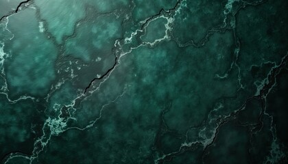 Poster - Dark green stone surface with intricate veins. Deep green background. Natural stone texture. Abstract design. Stylish modern design for interior, exterior. Suitable for banner cover design. Durable,