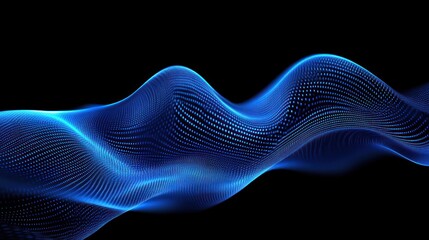 Fototapete - Flowing blue binary data creating a dynamic motion design.
