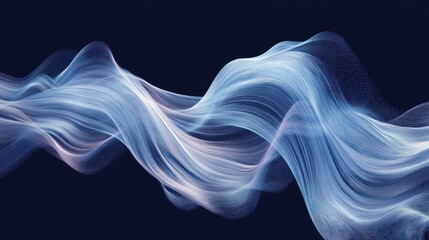Fototapete - Flowing blue binary data creating a dynamic motion design.