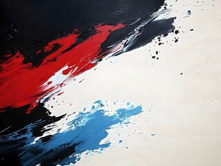 Wall Mural - simple minimalist Blue red White and black abstract art. 