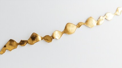 Poster - Investment success graph with artistic gold touches on solid white background, single object