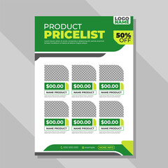 Wall Mural - Product promotion pricelist flyer template