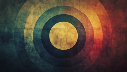 Poster - Abstract concentric circles on grunge texture background. (1)