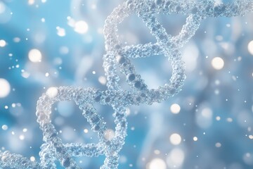 Poster - Abstract DNA helix structure on a bokeh background.