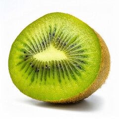 Wall Mural - fresh ripe juicy kiwi half isolated on white background