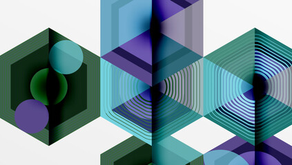 Poster - Hexagons design geometric abstract background