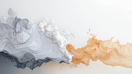 Poster - Abstract pollution waves crashing over serene landscapes digital artwork calm environment modern viewpoint