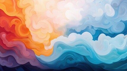 Poster - Swirling colors depicting the cycle of life abstract art digital creation vibrant environment aerial view conceptual beauty