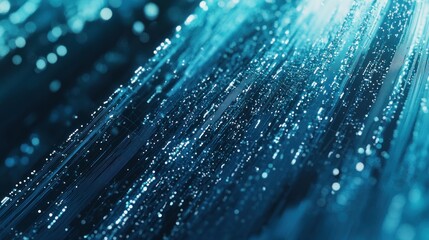 Poster - Abstract Teal Data Stream: Digital Flow Visualization