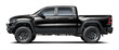 © andrew7726 - Modern powerful American black pickup truck, side view in png format.