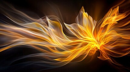 Aufkleber - Golden light unfurls dynamic flow of color and energy abstract art digital environment close-up visual concept