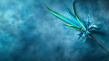 Poster - Dynamic bluegreen streak intersects abstract canvas in a captivating modern art environment