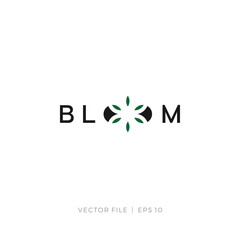 Poster - wordmark BLOOM flower leaf logo