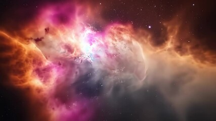 Wall Mural - Journey into the cosmos as brilliant colors dance among the stars within a mesmerizing nebula. This captivating display showcases the beauty of the universe in stunning detail.