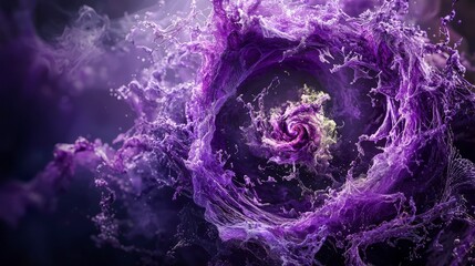 Aufkleber - Vortex of violet tones spinning chaotically abstract digital art surreal environment captivating viewpoint