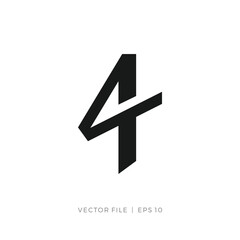 Poster - initial letter number 4T T4 logo