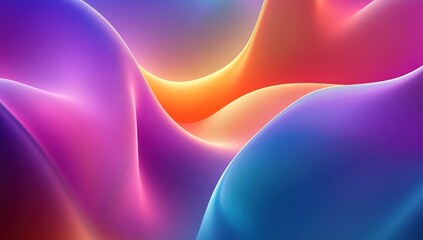 Poster - Vibrant Hues: Abstract Waveforms Dance Across the Screen, Evoking Serenity and Joy