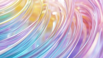 Poster - Abstract Swirling Pastel Lines: A Visual Journey Through Color and Light, Captivating Design Elements in Motion