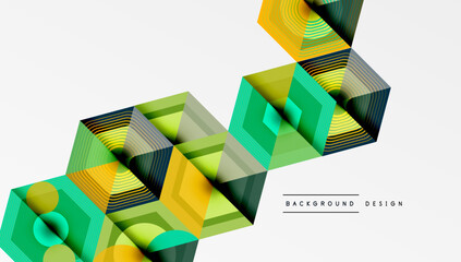 Poster - Hexagons design geometric abstract background