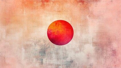 Poster - Abstract red circle on textured background.